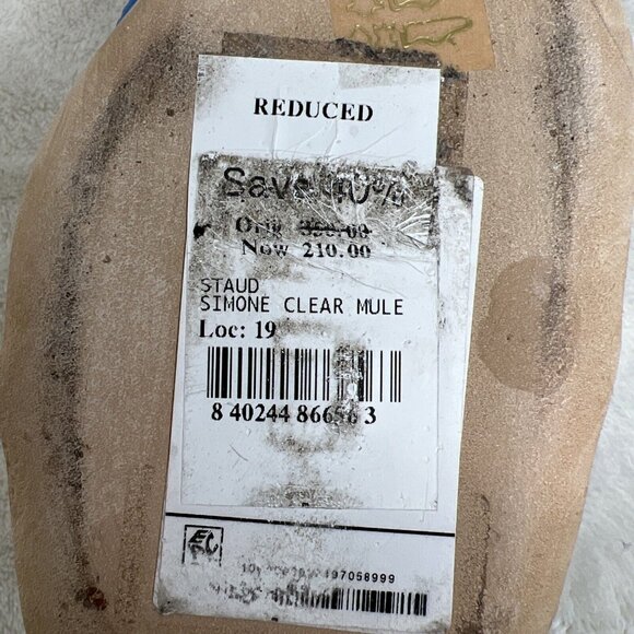 Staud Simone Clear Mule Heels Size 37 Blue & Clear Design - Picture 6 of 6